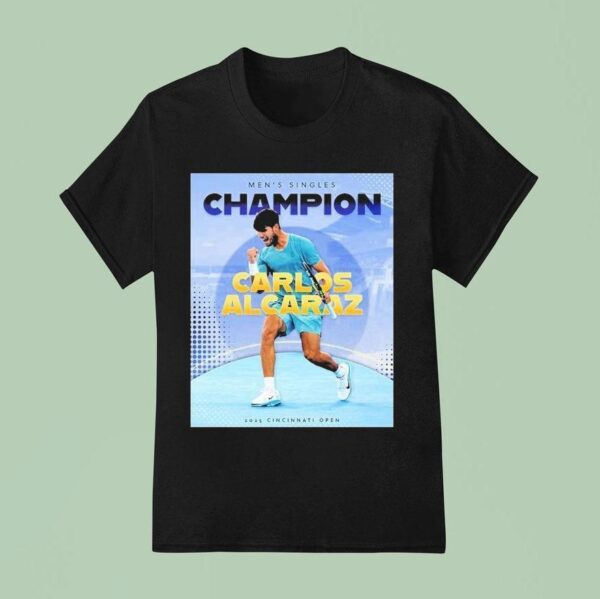 Carlos Alcaraz Tennis Spanish Claims First Cincinnati Open Men Singles Champions T Shirt