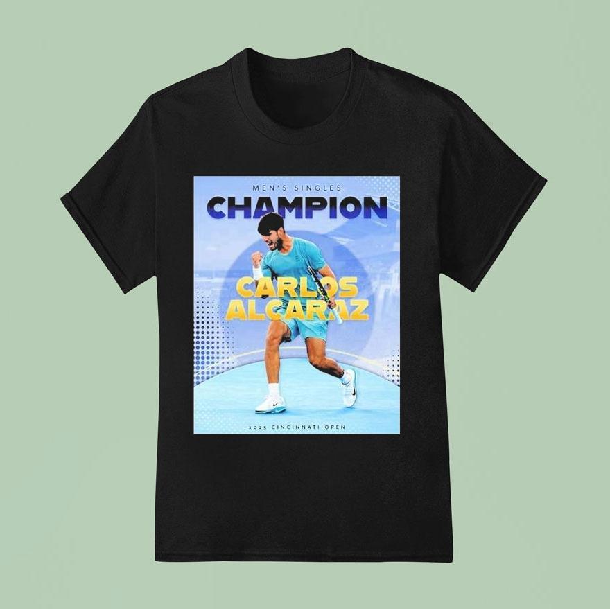 Carlos Alcaraz Tennis Spanish Claims First Cincinnati Open Men Singles Champions T Shirt