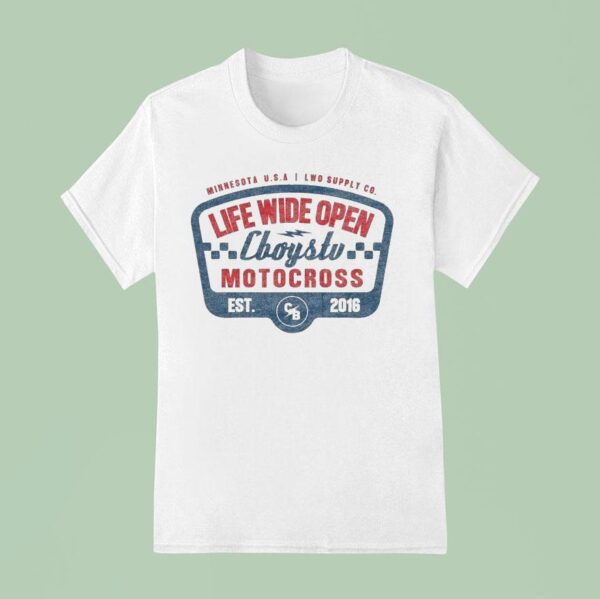 Cboystv Life Wide Open Motocross Race Day Minnesota Usa Est T Shirt