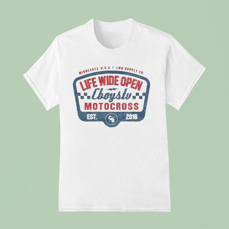 Cboystv Life Wide Open Motocross Race Day Minnesota Usa Est T Shirt