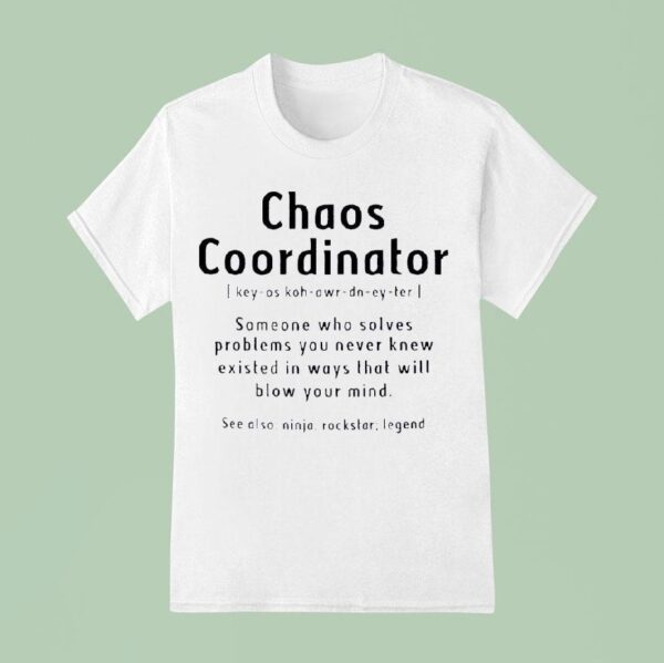 Chaos Coordinator Someone Who Solves Problems You Never Knew Existed In Ways T Shirt