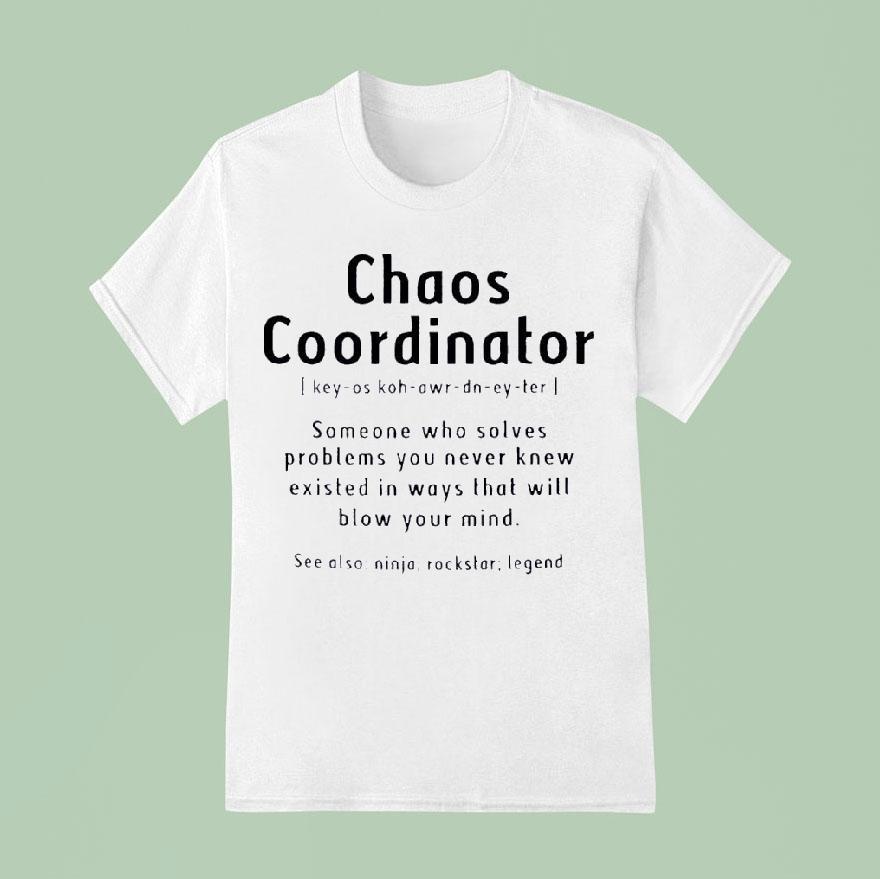 Chaos Coordinator Someone Who Solves Problems You Never Knew Existed In Ways T Shirt