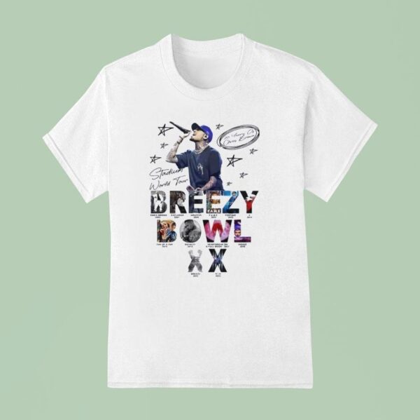 Chris Brown Breezy Bowl Xx Tour Signature T Shirt