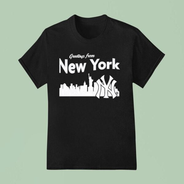 City Skyline Greetings From New York Yankees T Shirt
