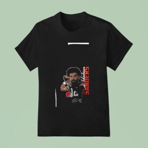 Cleveland Browns Shedeur Sanders Caricature Signature T Shirt