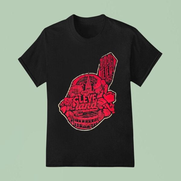 Cleveland Guardians With Stadium Vintage T Shirs T Shirt