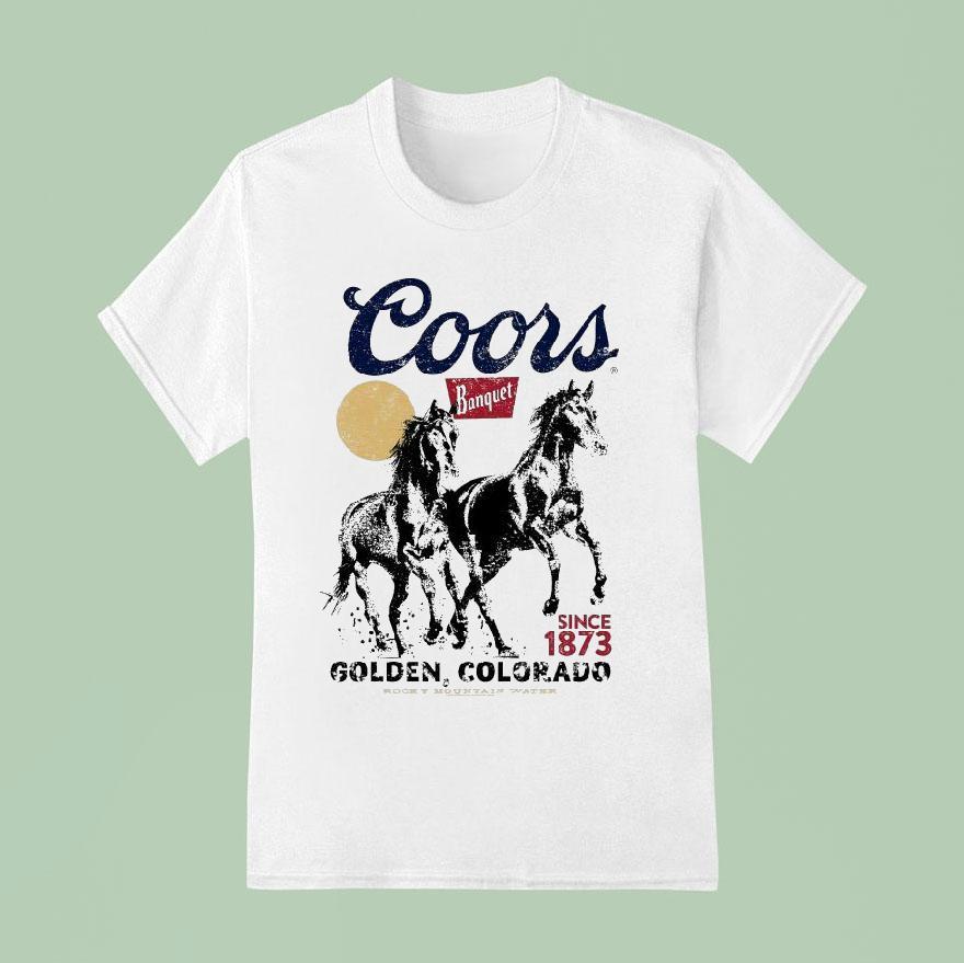 Coors Golden Colorado Horses Since Banque T Shirt