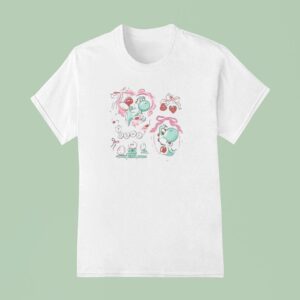 Coquette Bow Mario Yoshi Baby Strawberries T Shirt