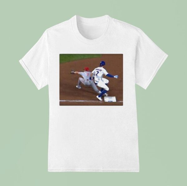 Dansby Swanson Mis Stepped First Base Chicago Cubs T Shirt