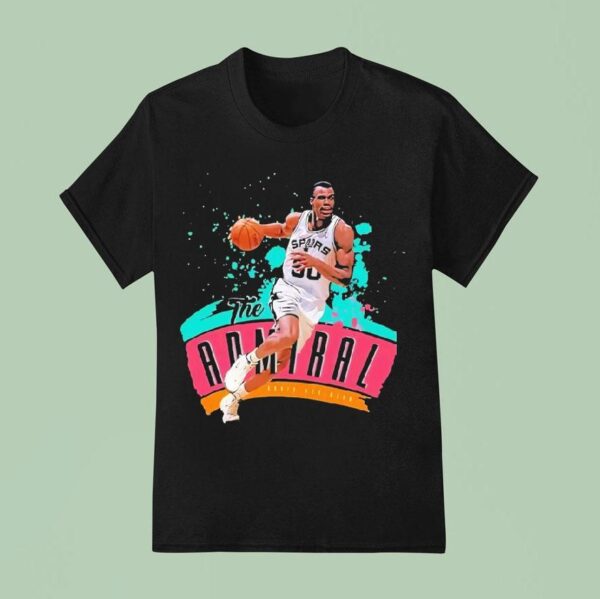 David Robinson The Admiral San Antonio Spurs Basketball Caricature T Shirt