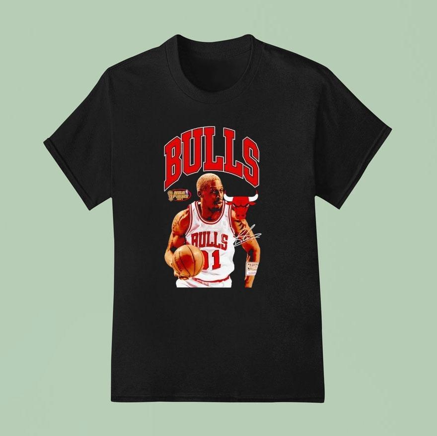 Dennis Rodman Chicago Bulls Basketball Signature T Shirt