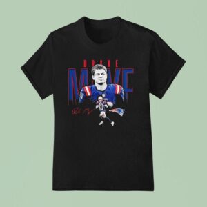 Drake Maye New England Patriots Football Signature T Shirt