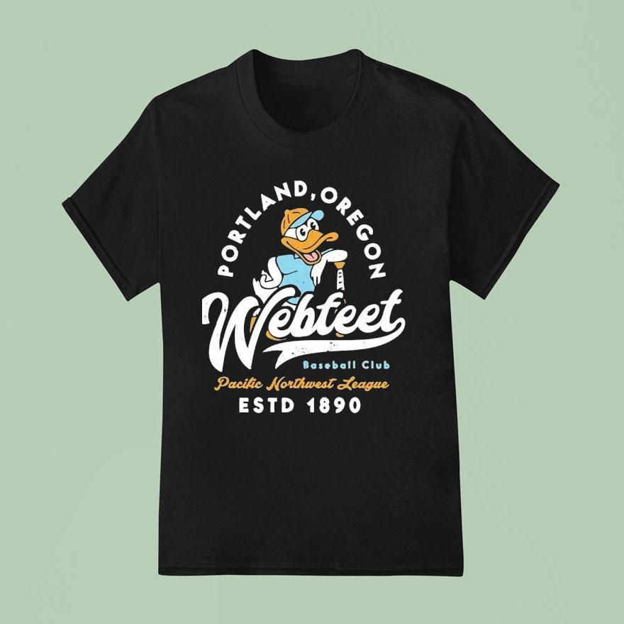 Duck Portland Oregon Webfeet Baseball Club Pacific Northwest League Estd T Shirt