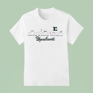 Eastern Michigan University Ypsilanti City Skyline T Shirt