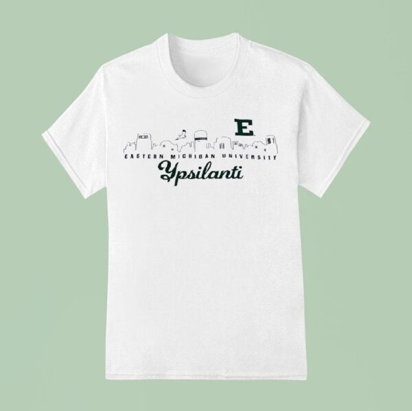 Eastern Michigan University Ypsilanti City Skyline T Shirt