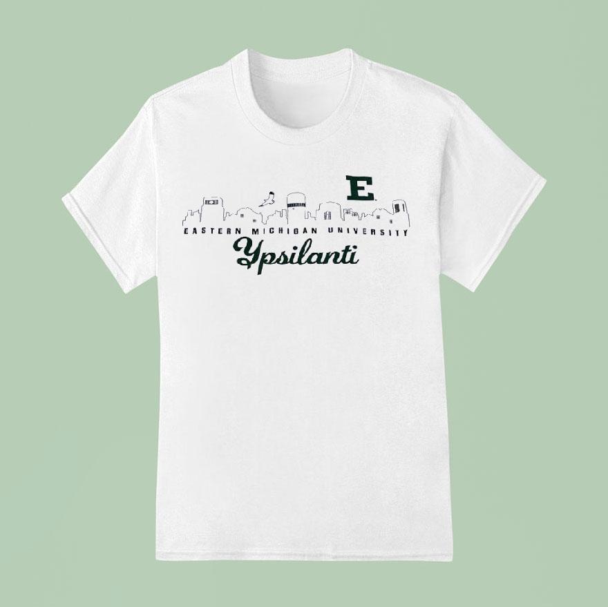 Eastern Michigan University Ypsilanti City Skyline T Shirt