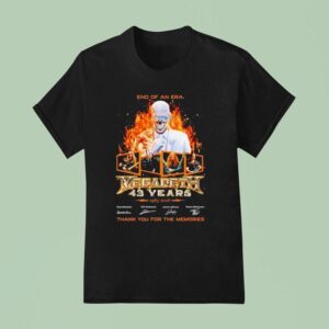 End Of An Era Megadeth Years Signatures Thank You For The Memories T Shirt