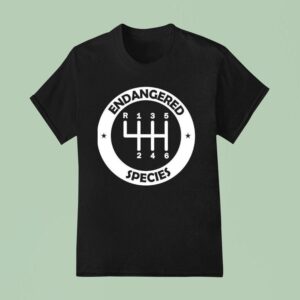 Endangered Species Manual Gearbox Stick Shift Speed Logo T Shirt