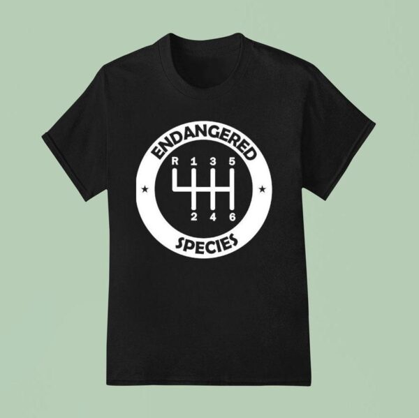 Endangered Species Manual Gearbox Stick Shift Speed Logo T Shirt