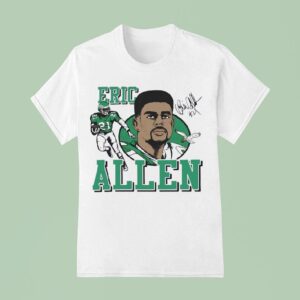 Eric Allen Philadelphia Eagles Football Signature Cartoon T Shirt