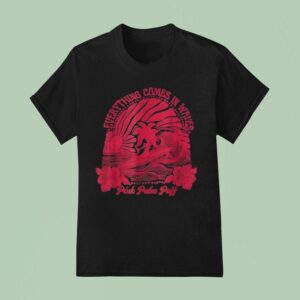 Everything Comes In Waves Pink Palm Puff T Shirt