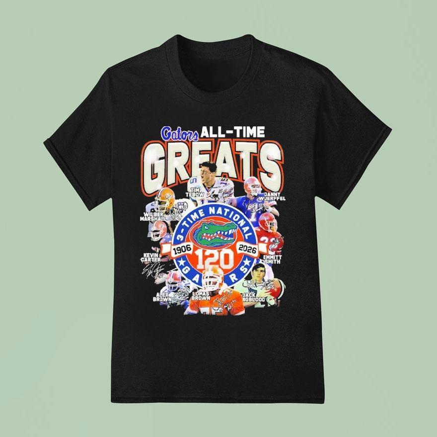 Florida Gators All Time Greats Time National Years T Shirt