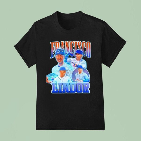 Francisco Lindor New York Mets Baseball Signature T Shirt