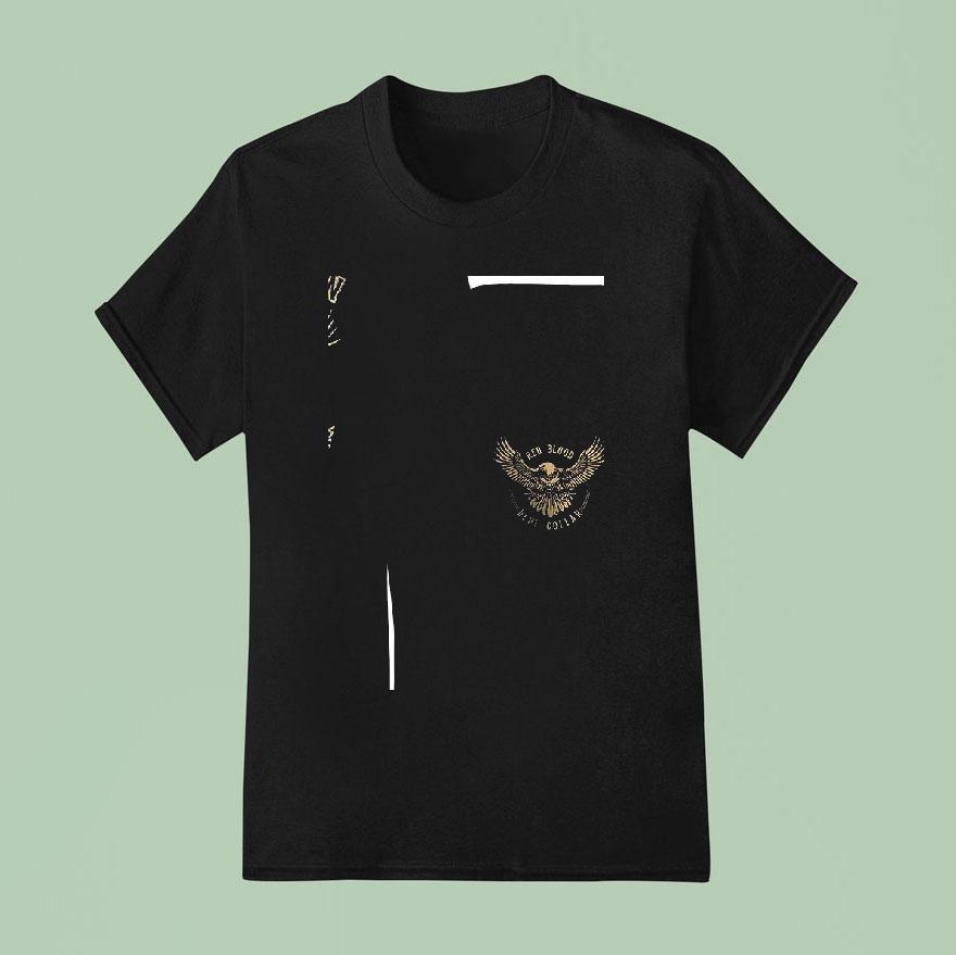Freedom Born American Forged Red Blood Blue Collar Skeleton T Shirt