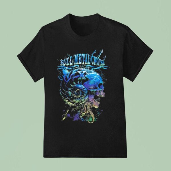 Full Metal Cruise Into The Abyss Skull T Shirt