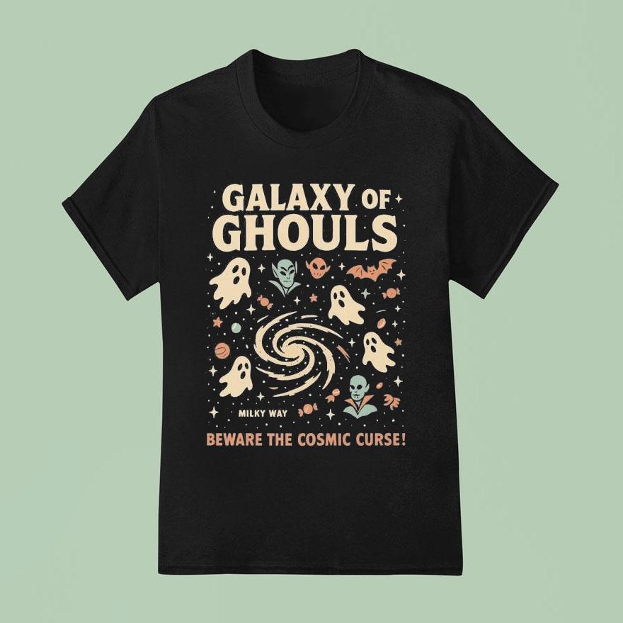 Galaxy Of Ghouls Milky Way Beware The Cosmic Curse Halloween T Shirt