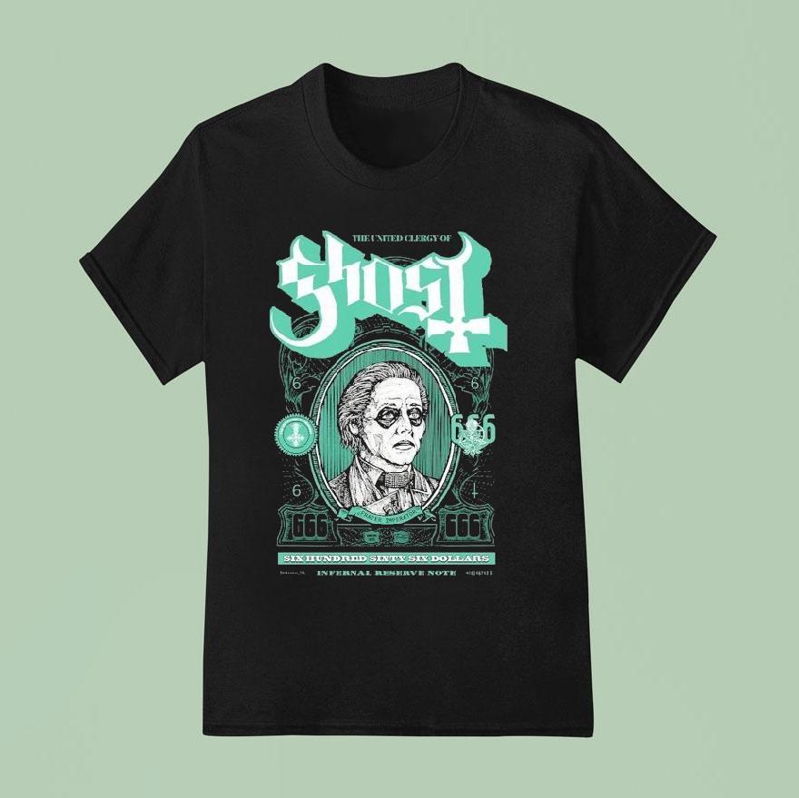 Ghost The United Clergy Of Mummy Dust Dollars Infernal Reserve Note T Shirt