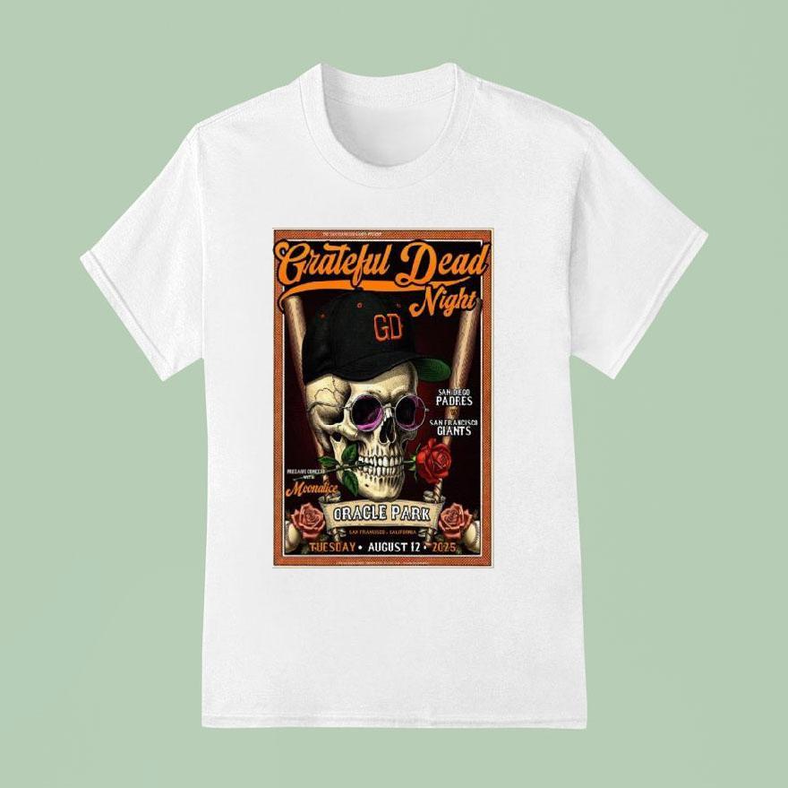 Grateful Dead Night August Oracle Park San Francisco Ca Skull T Shirt