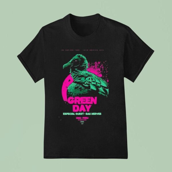 Green Day Bad Nerves Lima Per Aug Show T Shirt