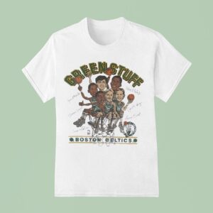 Green Stuff Boston Celtics Basketball Signatures Vintage T Shirt