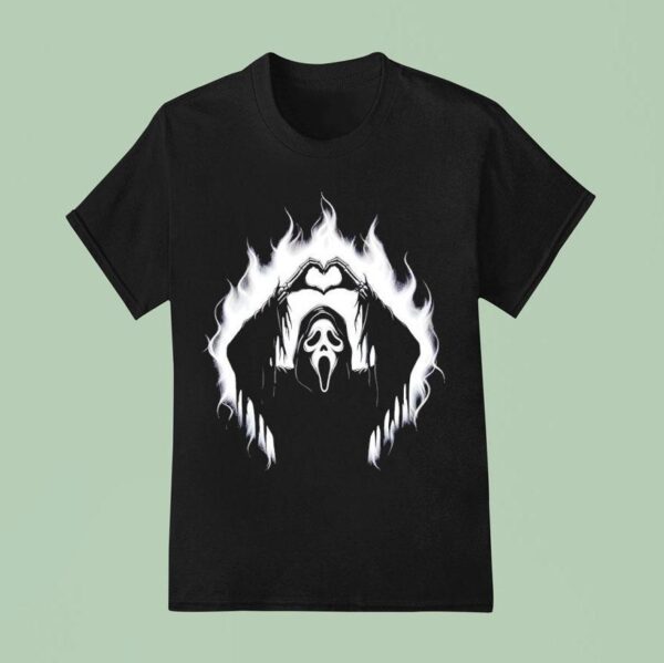 Halloween Scary Face Horror Creepy Ghost Heart Hands Spooky T Shirt