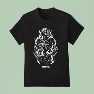 Hellbent Hotter Than Hell Skeleton Flames T Shirt