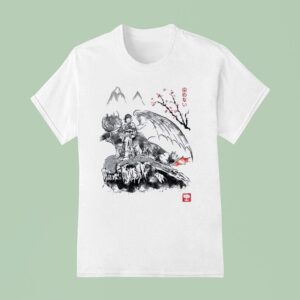 Hiccup And Toothless In Japanese Sumi E Style T Shirt