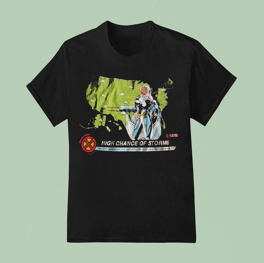 High Chance Of Storms X Men T Shirt