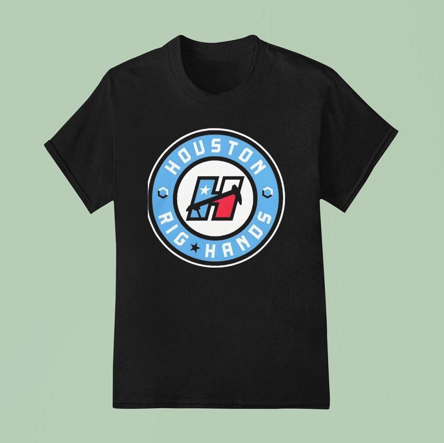 Houston Rig Hands Basketball Logo T Shirt