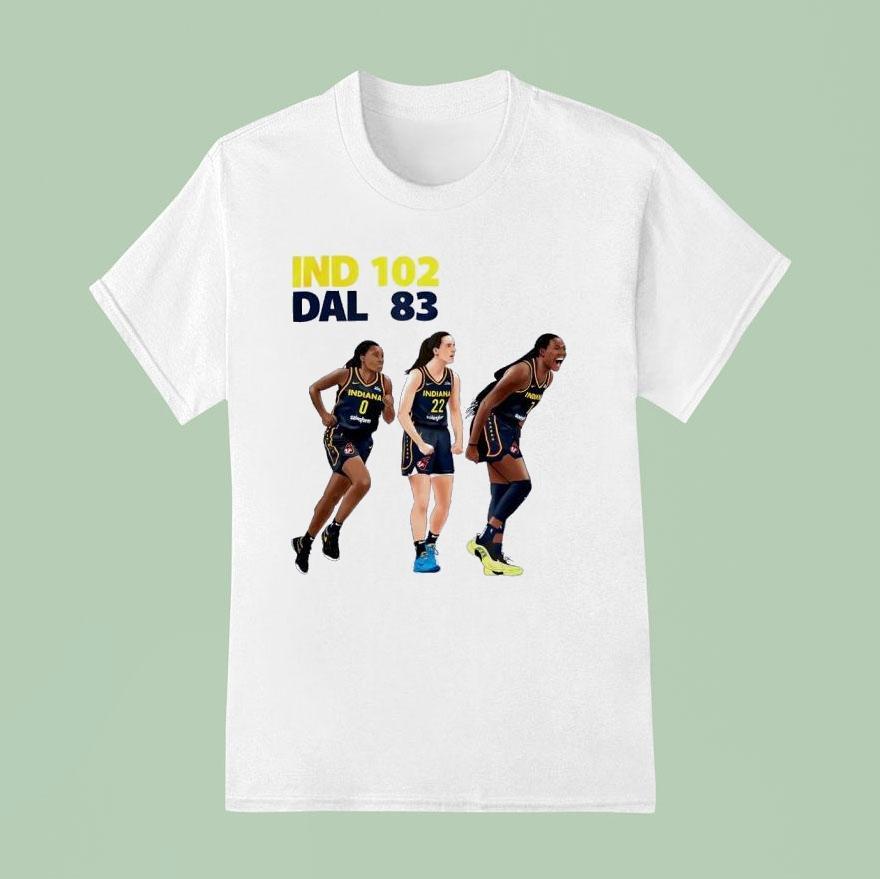 Indiana Fever Caitlin Clark Kelsey Mitchell Aliyah Boston Beat Dallas T Shirt