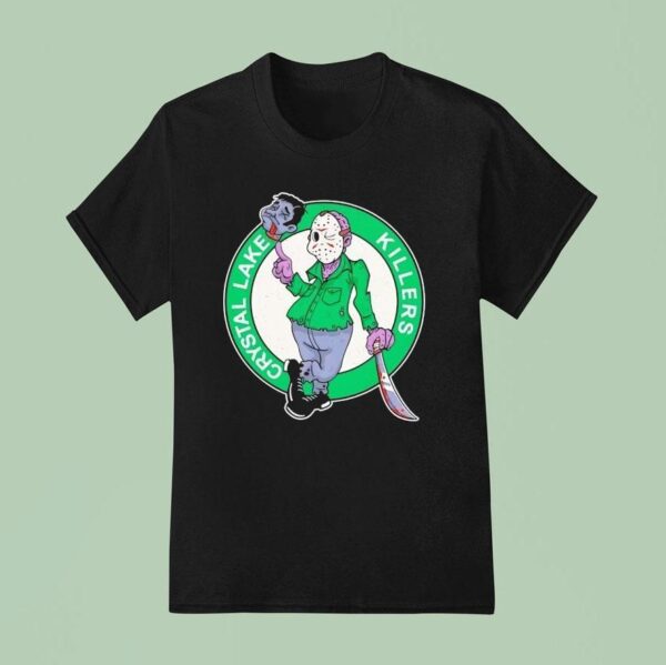 Jason Voorhees In The Style Of The Boston Celtics Logo T Shirt