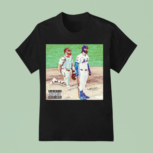Jesse Winker New York Mets Parental Advisory Explicit Content Logo T Shirt