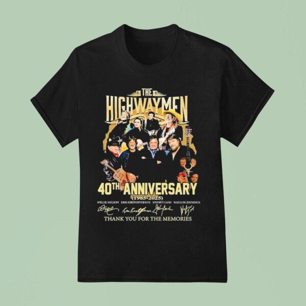 Johnny Cash Willie Nelson Waylon Jennings And Kris Kristofferson The Highwaymen Th Anniversary Thank You For The Memories T Shirt