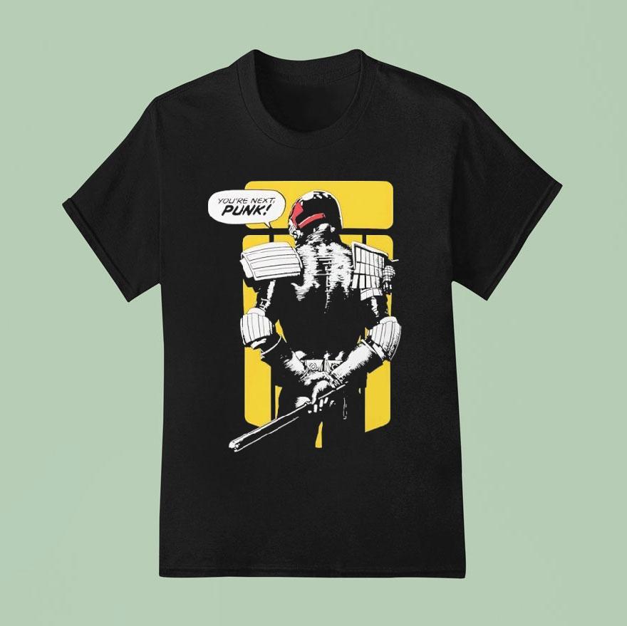 Judge Dredd You Re Next Punk Comic T Shirt