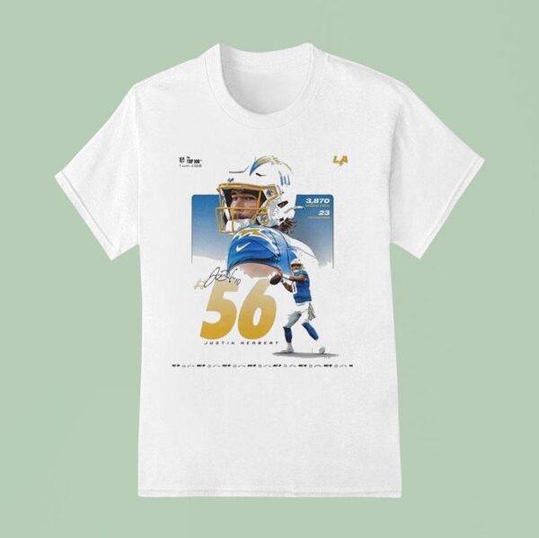 Justin Herbert Nfl Top Ranked For Season With La Chargers Nfl Season T Shirt