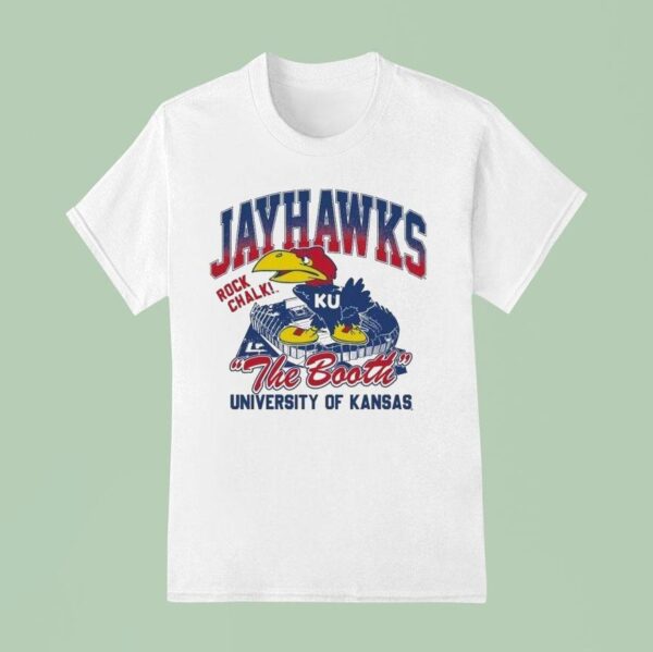 Kansas Jayhawks The Booth Rock Chalk Stadium University Of Ku Masco T Shirt