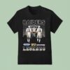 Ken Stabler And Jim Plunkett Las Vegas Raiders Legends Skyline Signatures T Shirt