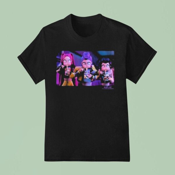 Kpop Demon Hunters Mira Rumi And Zoey Eating Ramen Angrily T Shirt