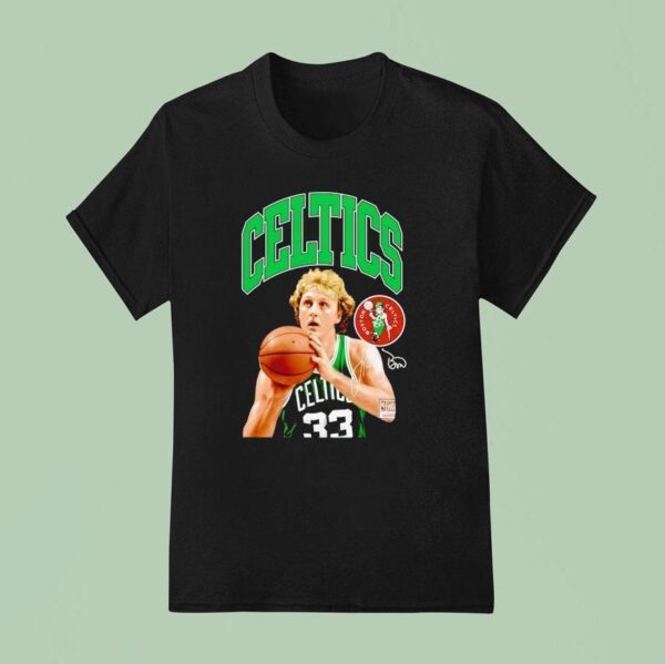 Larry Bird Boston Celtics Basketball Signature T Shirt