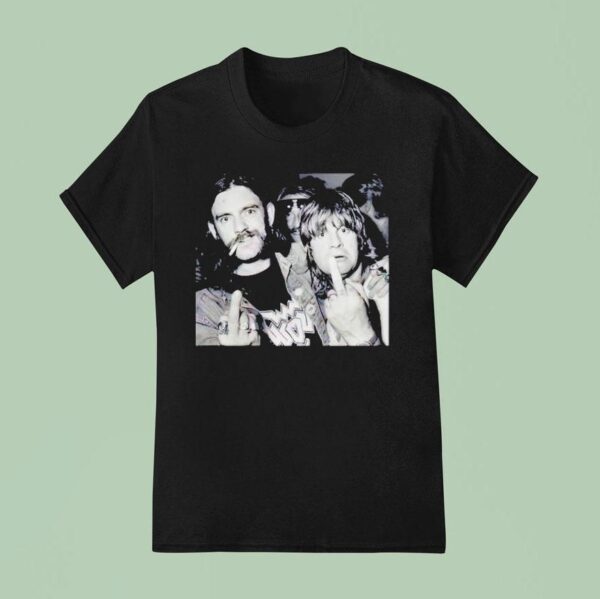Lemmy And Ozzy Middle Finger T Shirt